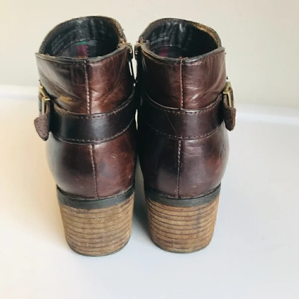 Born Aida Leather Ankle Boot Size 7